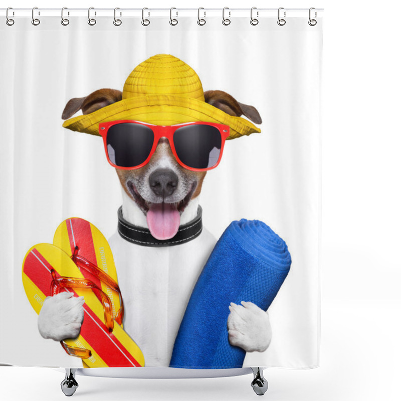 Personality  Summer Beach Dog Shower Curtains