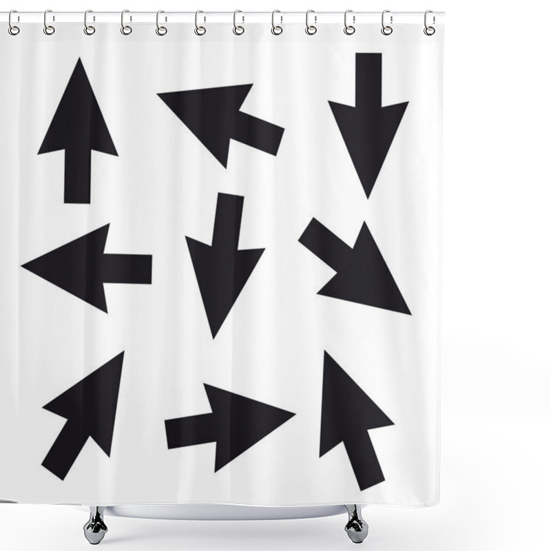 Personality  Black Vector Mouse Cursor Set Shower Curtains