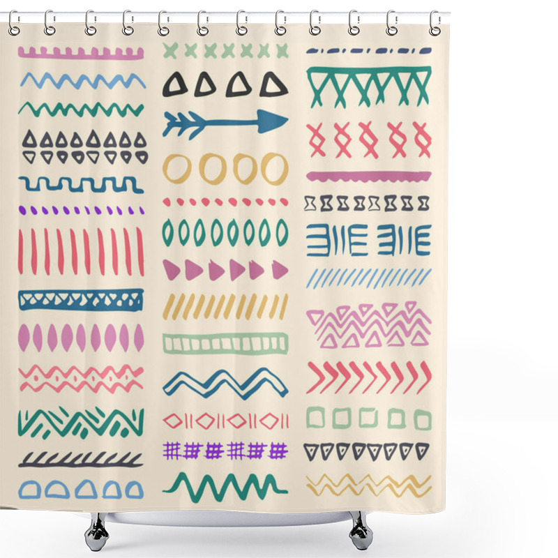 Personality  Borders Collection In Ethnic Style Shower Curtains