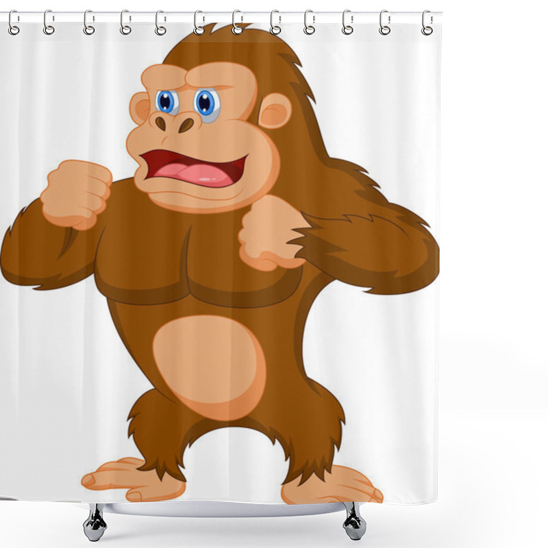 Personality  Funny Gorilla Cartoon Shower Curtains