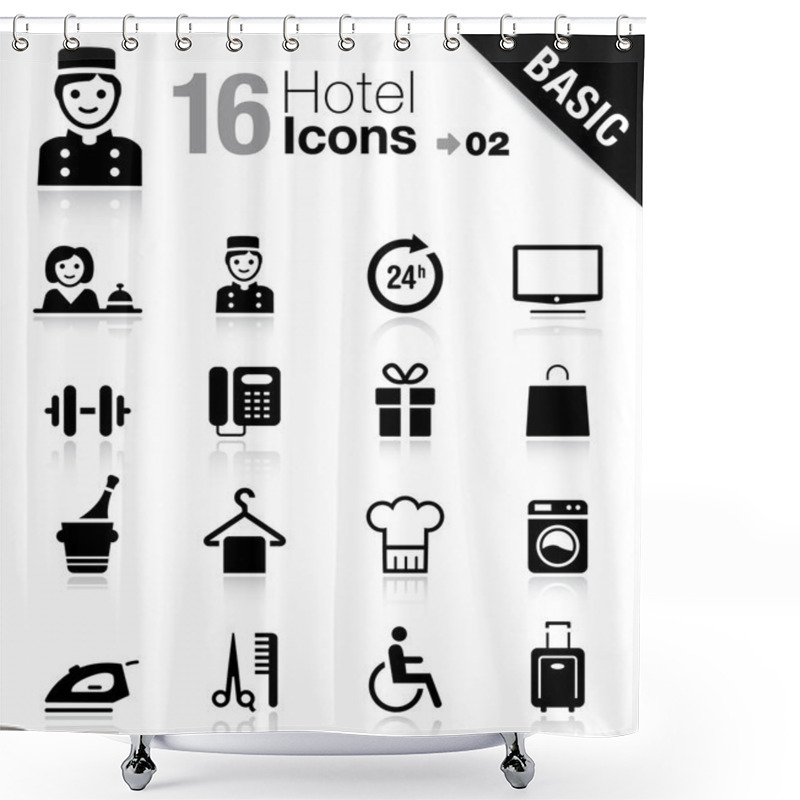 Personality  Basic - Hotel Icons Shower Curtains