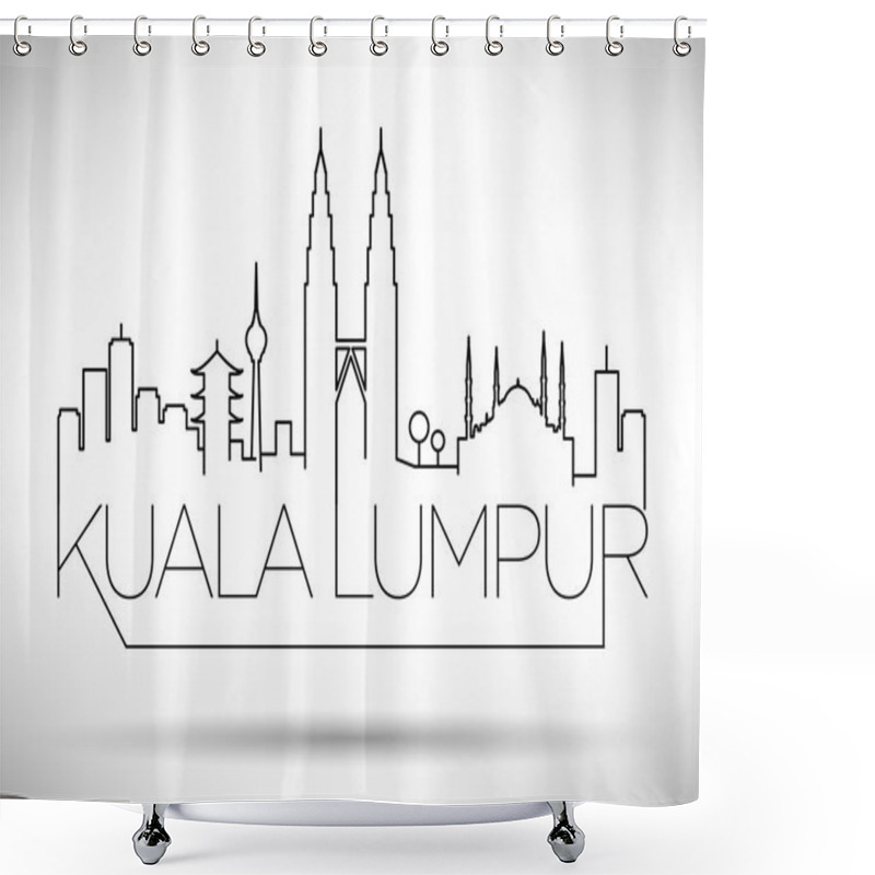 Personality  Kuala Lumpur City Line Silhouette Shower Curtains