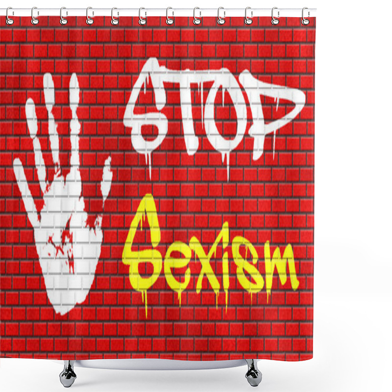 Personality  Stop Sexism Graffiti Shower Curtains