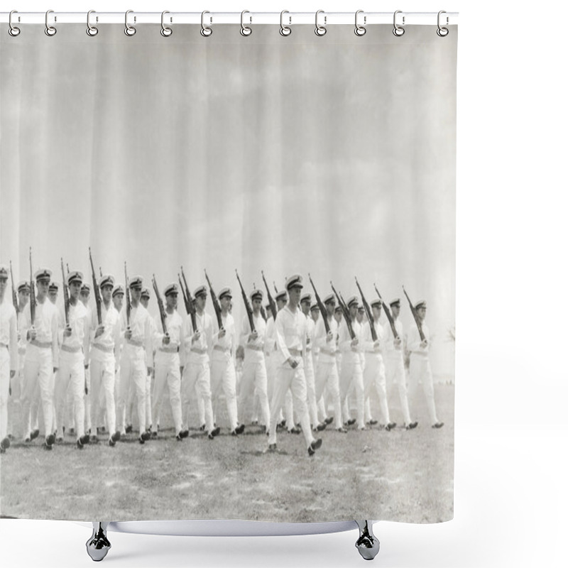 Personality  Naval Officers Marching Shower Curtains