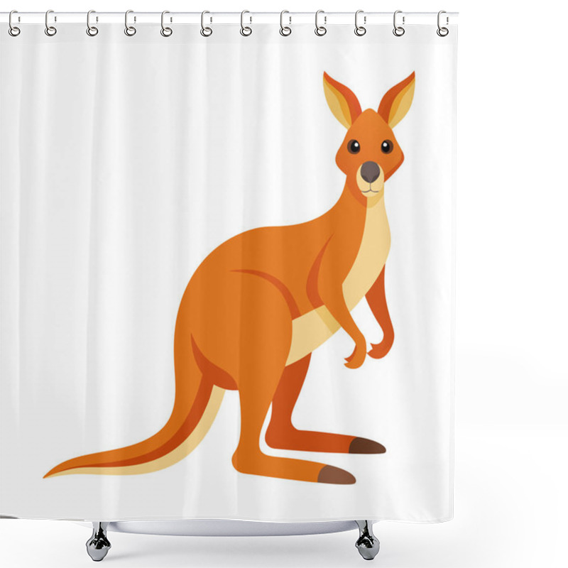 Personality  Kangaroo Vector Art Illustration Featuring A Stylized Depiction Of A Kangaroo, Ideal For Wildlife-themed Projects, Educational Materials, And Australian-inspired Designs. Perfect For Both Digital And Print Use Shower Curtains