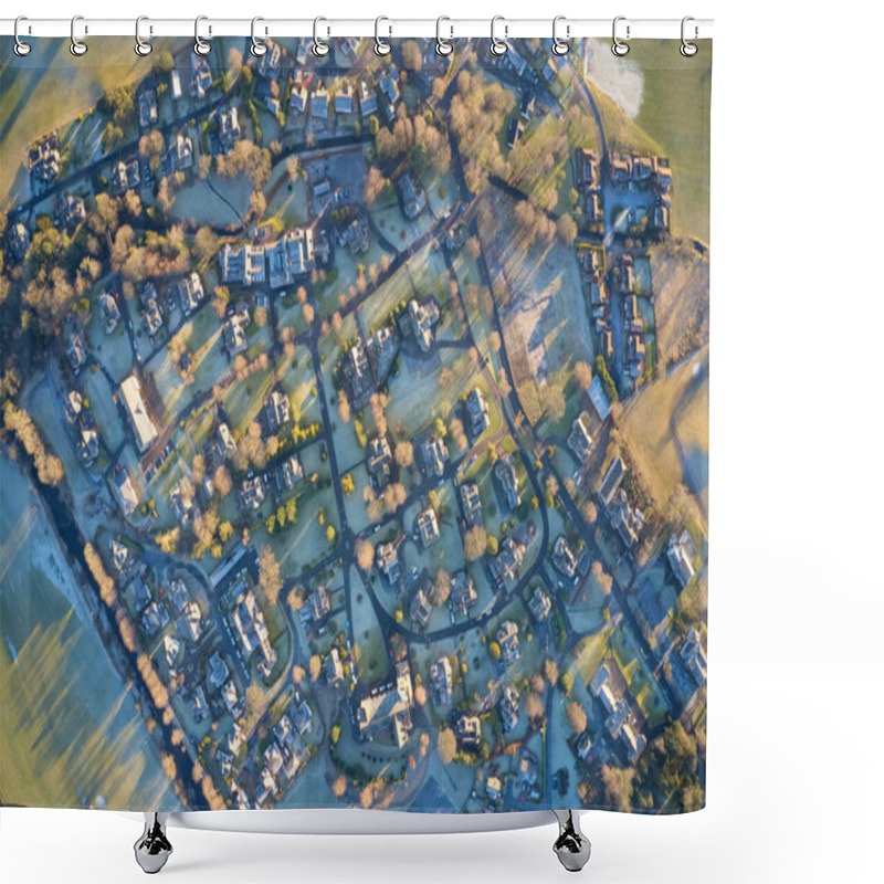 Personality  Luxury Countryside Rural Village Aerial View From Above In St Andrews Scotland UK Shower Curtains