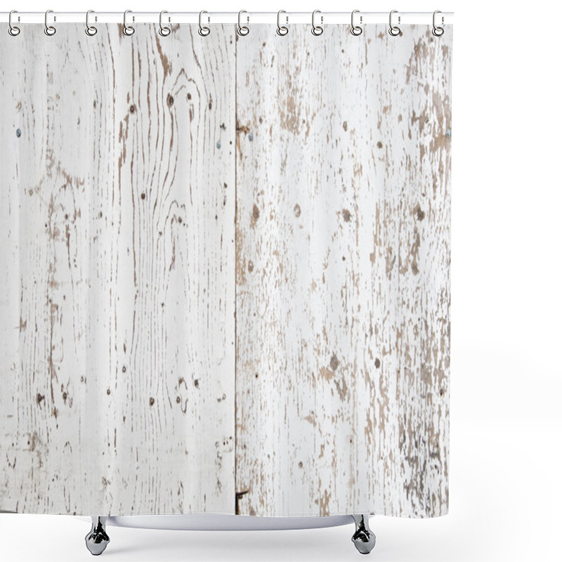 Personality  White Painted Old Wooden Texture Shower Curtains