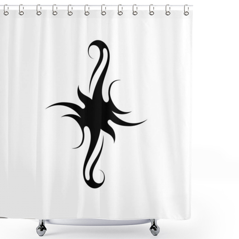 Personality  Tribal Tattoos. Art Tribal Tattoo. Vector Sketch Of A Tattoo Shower Curtains