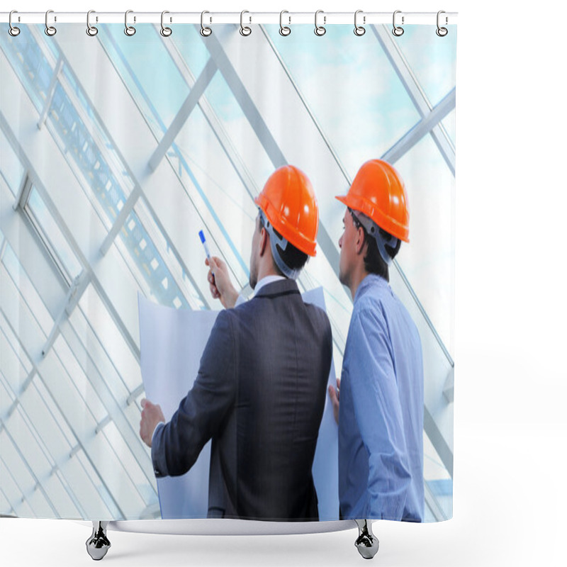 Personality  Group Of Architects Working On A Project Shower Curtains