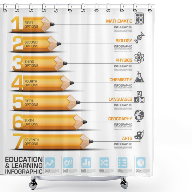 Personality  Education And Learning Step Infographic With Subject Of Pencil D Shower Curtains