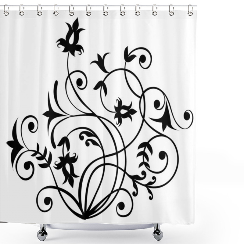 Personality  Floral Scroll Pattern -Vector Shower Curtains