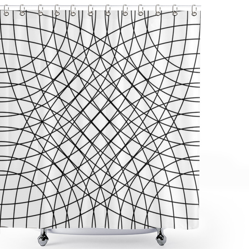 Personality  Cellular Grid, Mesh Pattern  Shower Curtains