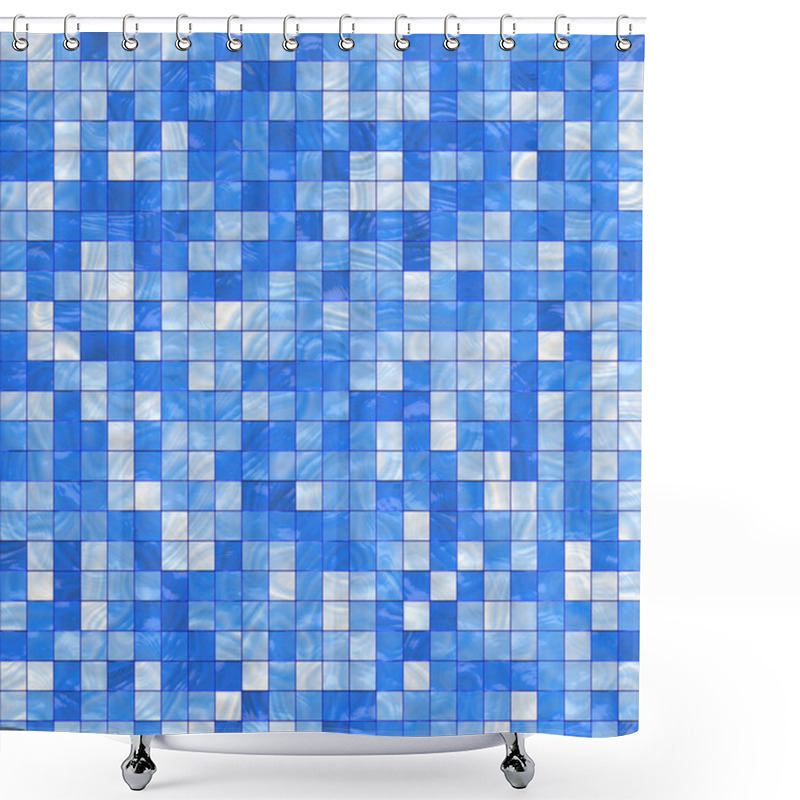 Personality  Small Blue Tiles Shower Curtains