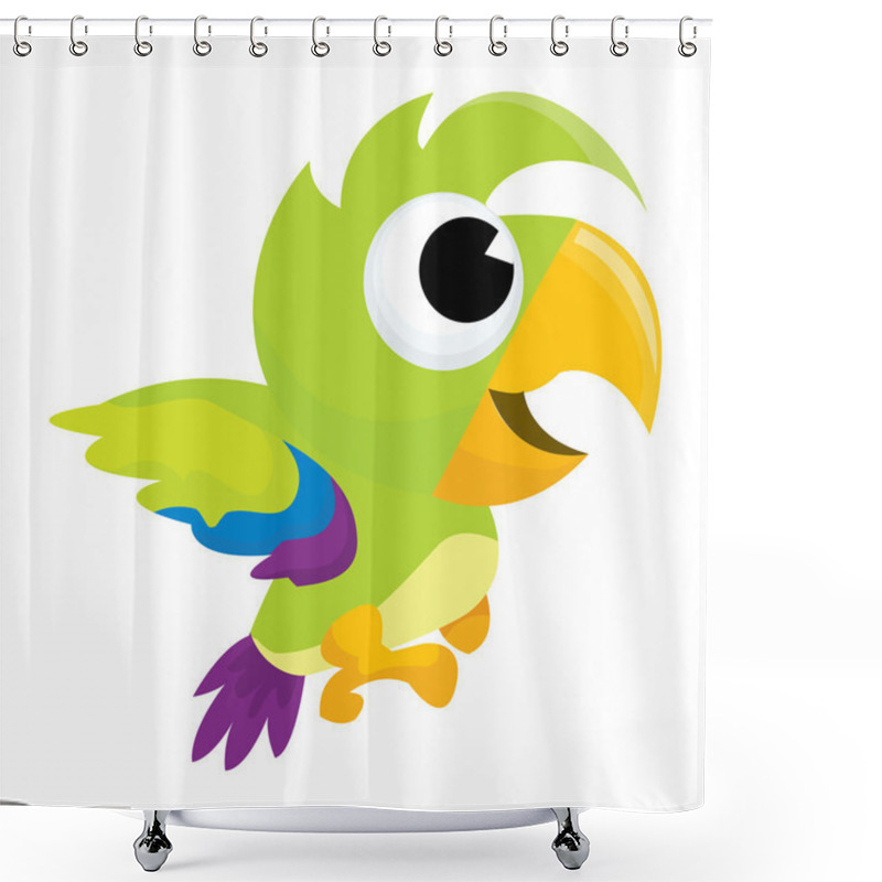 Personality  Cute Cartoon Parrot Shower Curtains