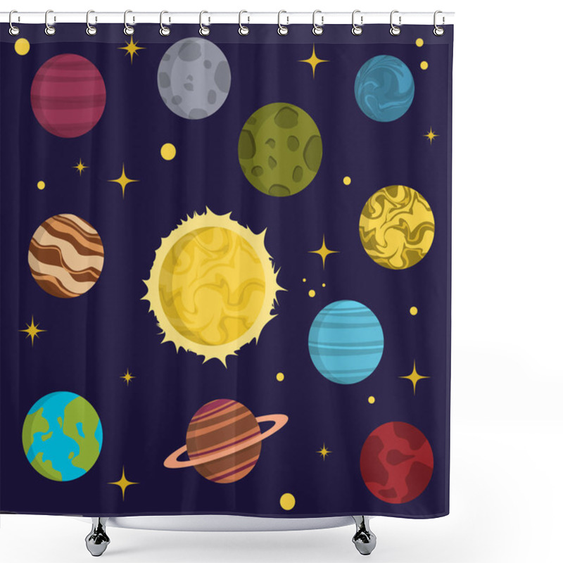 Personality  Solar System Space Planets Galaxy Earth Universe Planet Astronomy Star Science Cosmos Vector Illustration Shower Curtains