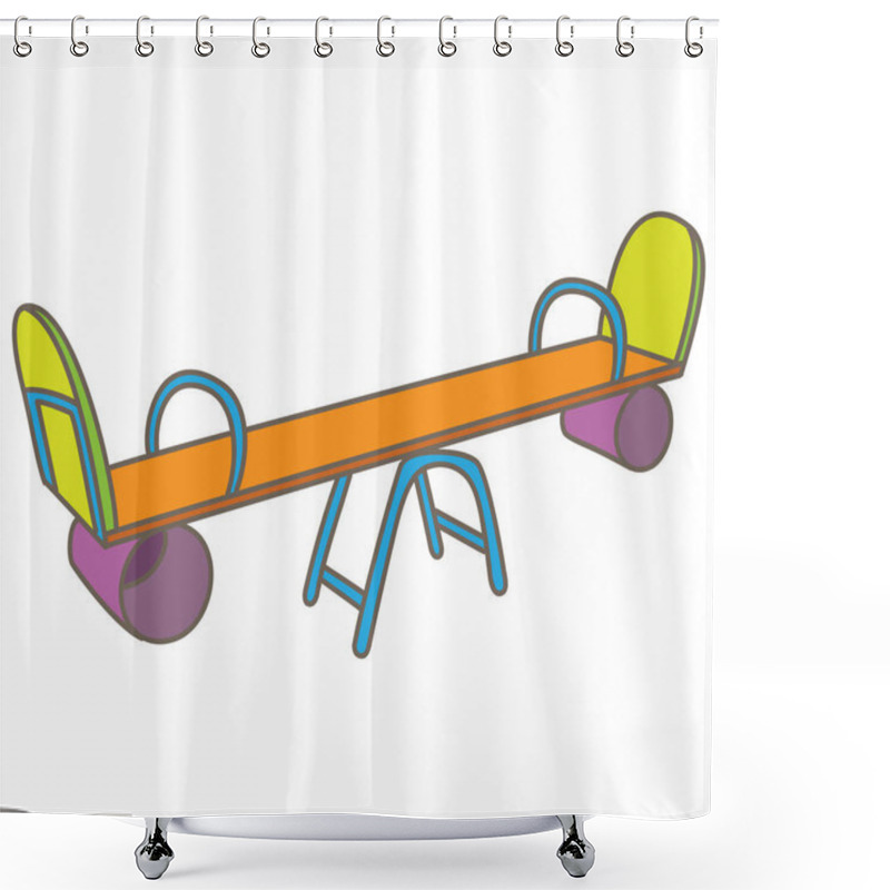 Personality  Seesaw For Two Children Shower Curtains