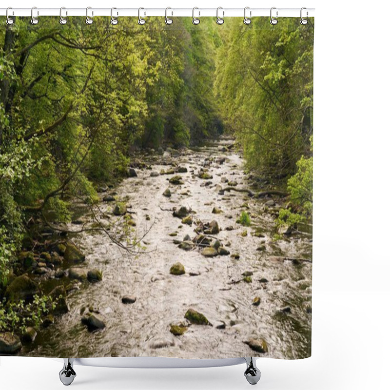 Personality  The River Bode In The Harz National Park  Shower Curtains