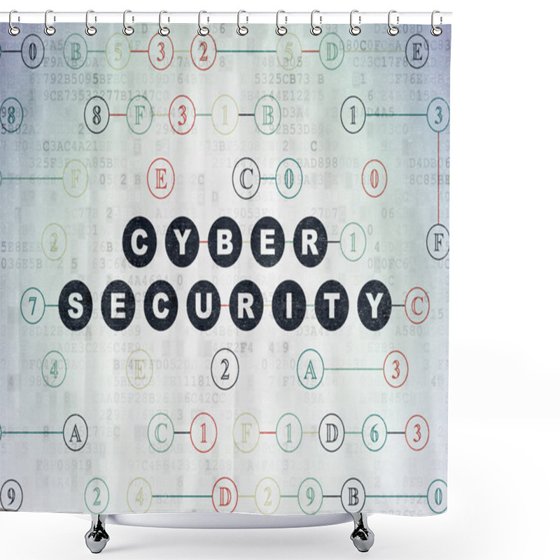 Personality  Privacy Concept: Cyber Security On Digital Paper Background Shower Curtains