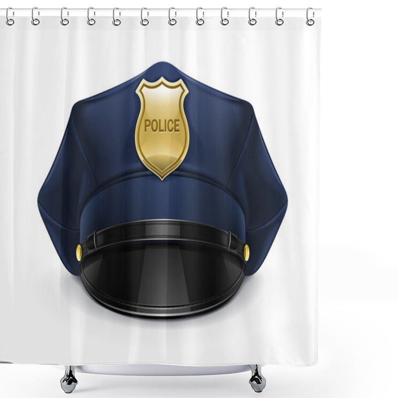 Personality  Police Peaked Cap With Cockade Shower Curtains