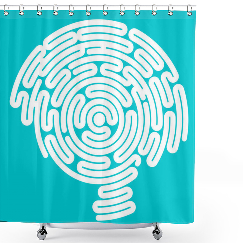 Personality  Brain-shaped Maze, Inside A Head In Profile Shower Curtains