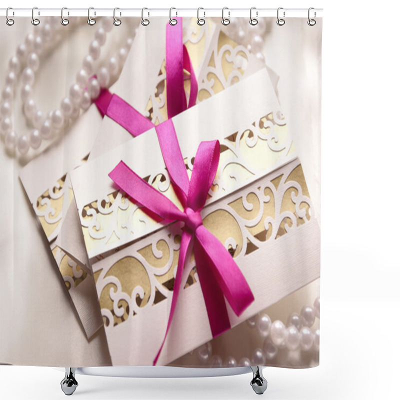 Personality  Wedding Invitations Shower Curtains