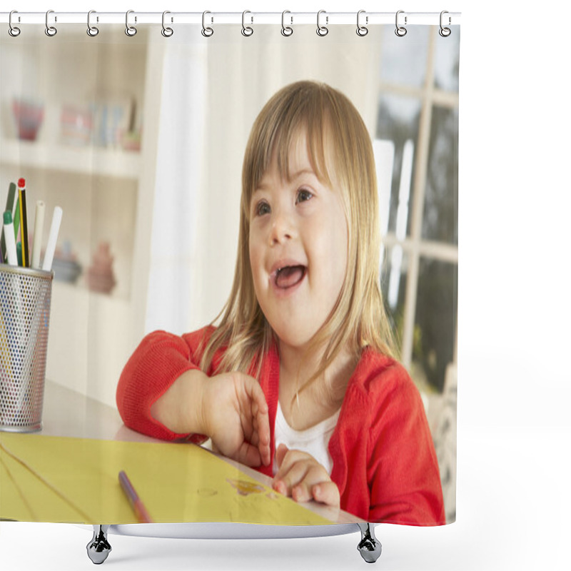 Personality  Girl With Downs Syndrome Shower Curtains