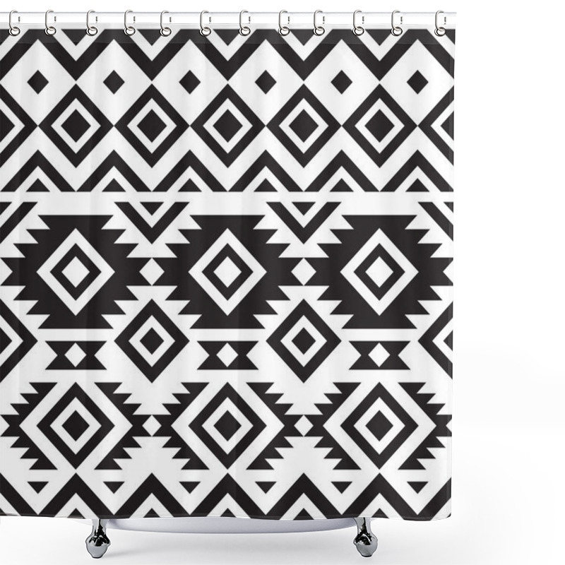 Personality  Black And White Tribal Seamless Pattern Shower Curtains