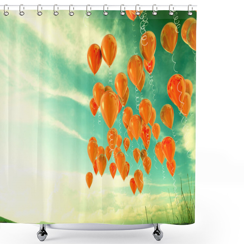 Personality  Red Balloons Shower Curtains