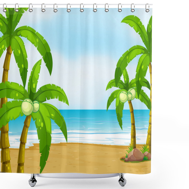 Personality  A Peaceful Beach Shower Curtains