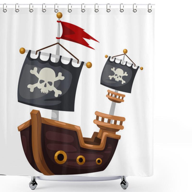 Personality  Pirate Ship Shower Curtains