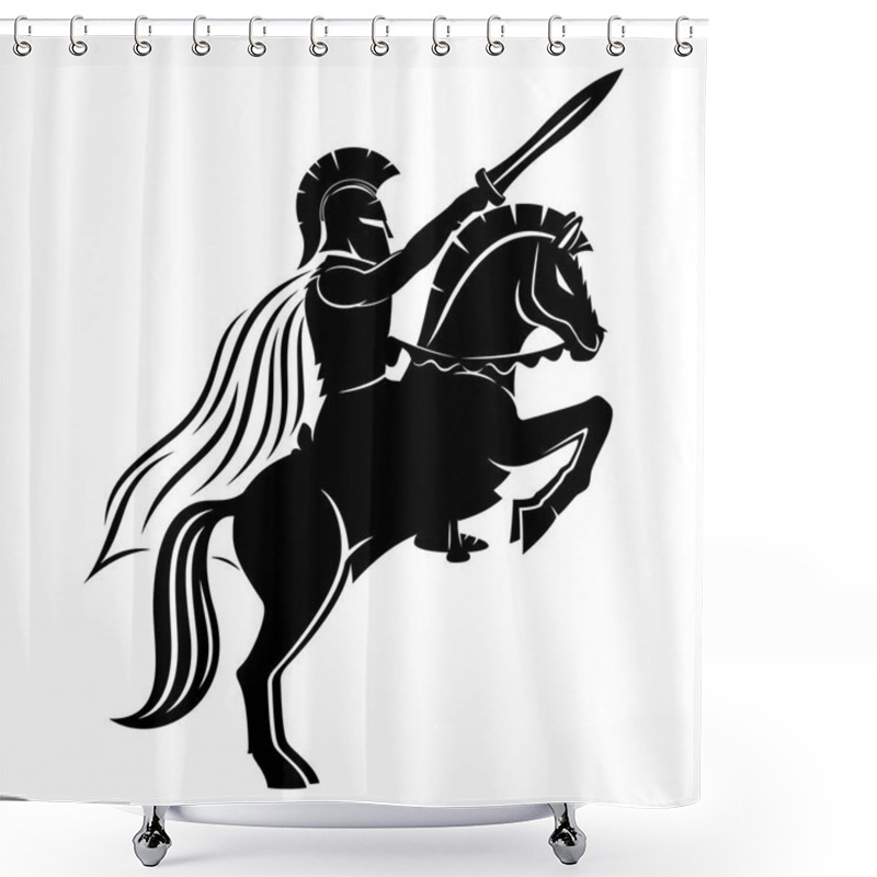 Personality  Spartan On A Horse. Shower Curtains