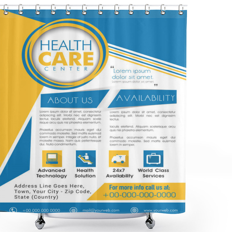 Personality  Health Care Center Template, Brochure Or Flyer. Shower Curtains