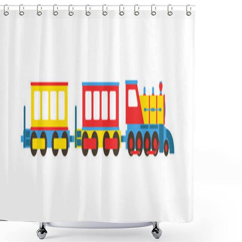 Personality  Toy Train Vector Illustration. Shower Curtains