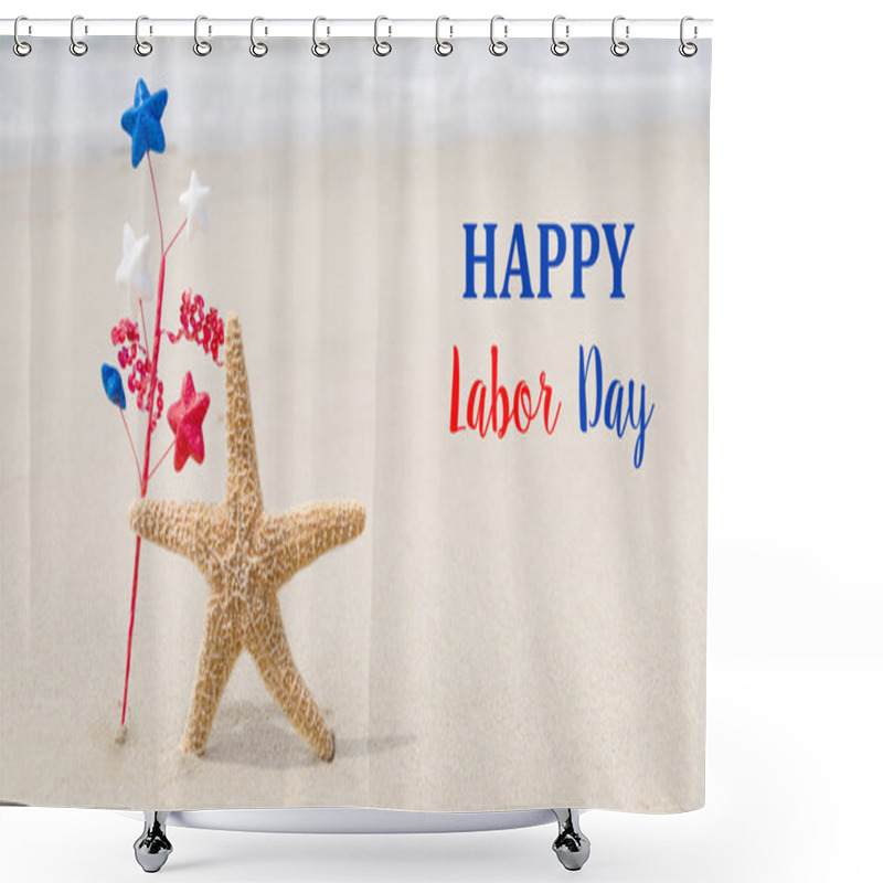 Personality  Labor Day USA Background With Starfishes Shower Curtains