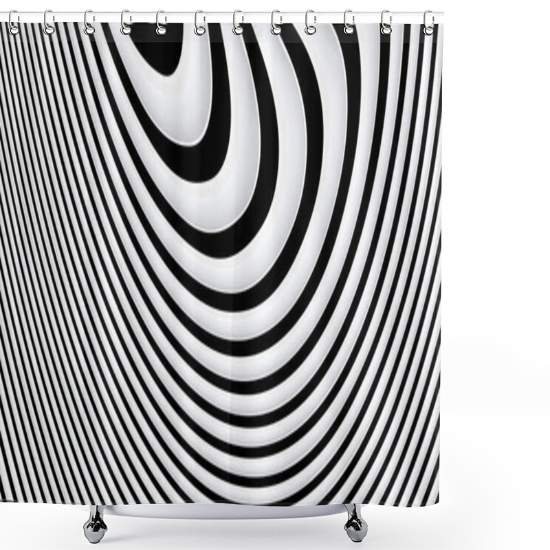 Personality  White Abstract Background, 3d White Grey Stripes, Elegant Wavy Striped Pattern, 3D Vector Backdrop Illustration. Shower Curtains