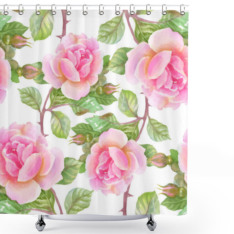 Personality  Garden Blooming Roses Flowers Shower Curtains