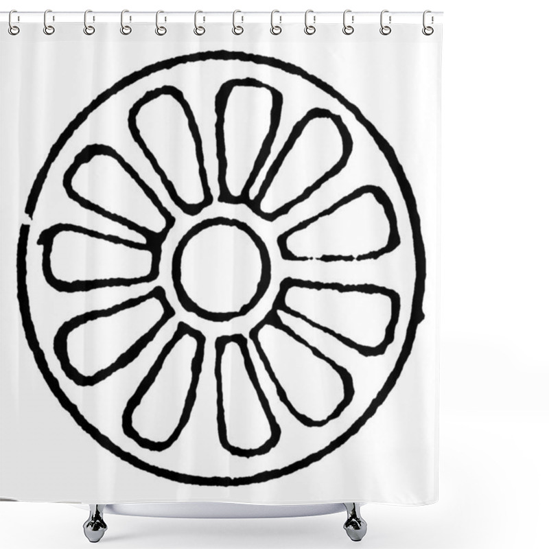 Personality  Rosette Design As The Knop And Flower By Alternating With A Closed Bud, It Alternates With The Palmette In Forming The Sha Abbas Pattern, Vintage Line Drawing Or Engraving. Shower Curtains