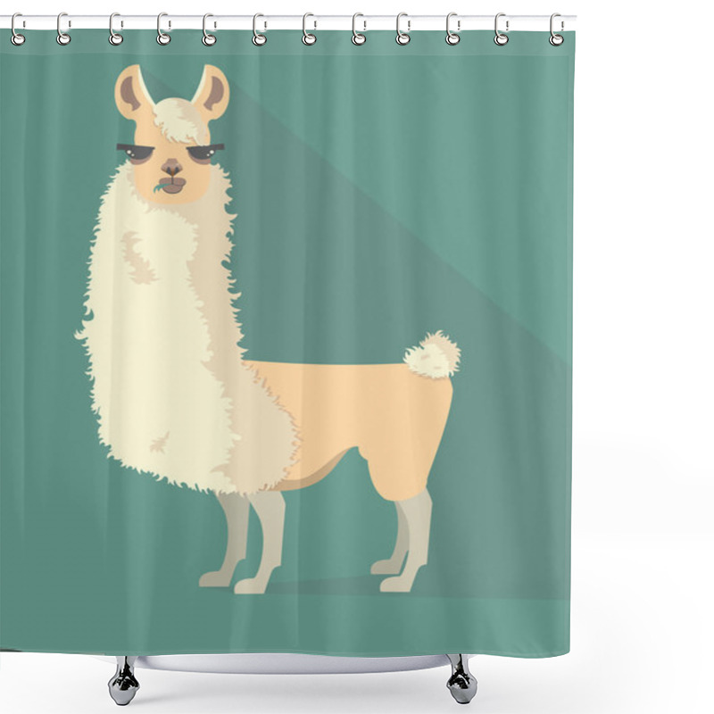 Personality  Cute Lama Illustration. Shower Curtains