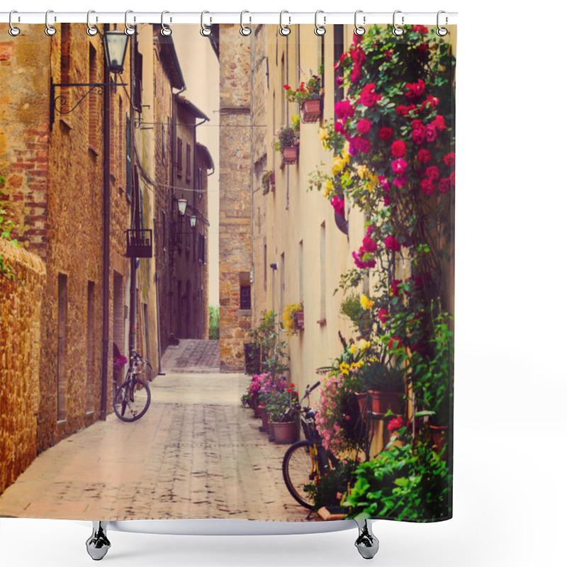 Personality  Street In Pienza Shower Curtains