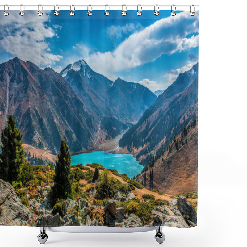 Personality  Big Almaty Lake In Kazakhstan Shower Curtains