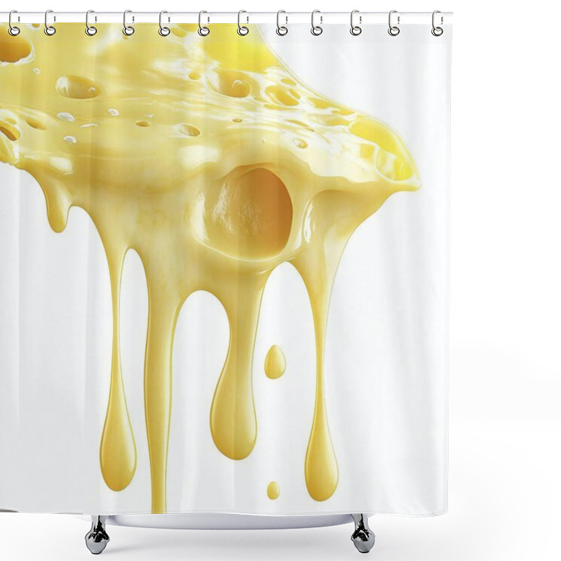 Personality  Melted Cheese Dripping - Close-Up Of Gooey Cheese Texture Shower Curtains