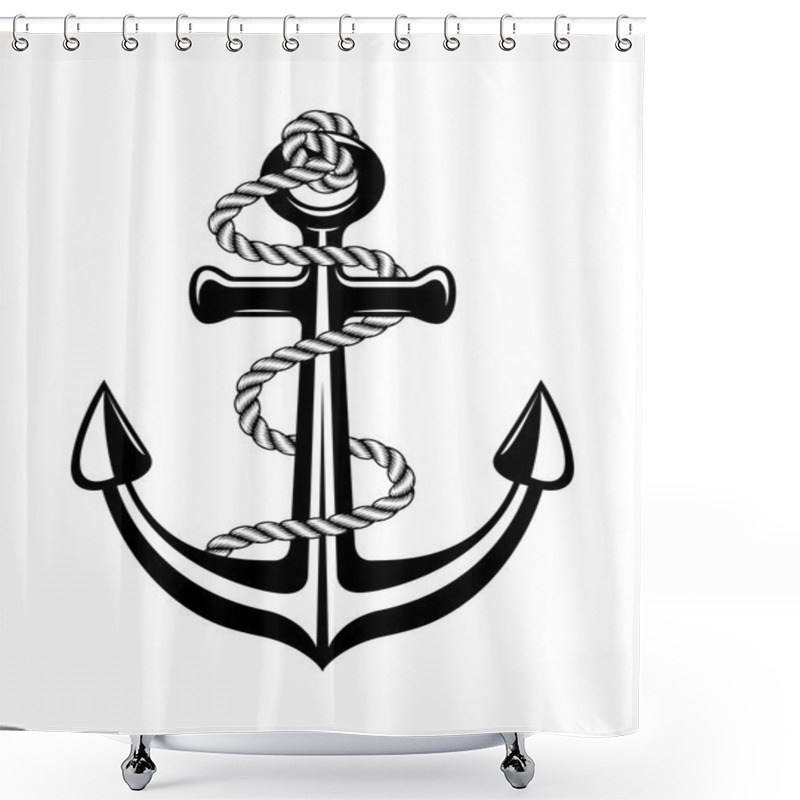 Personality  Anchor With Rope Shower Curtains