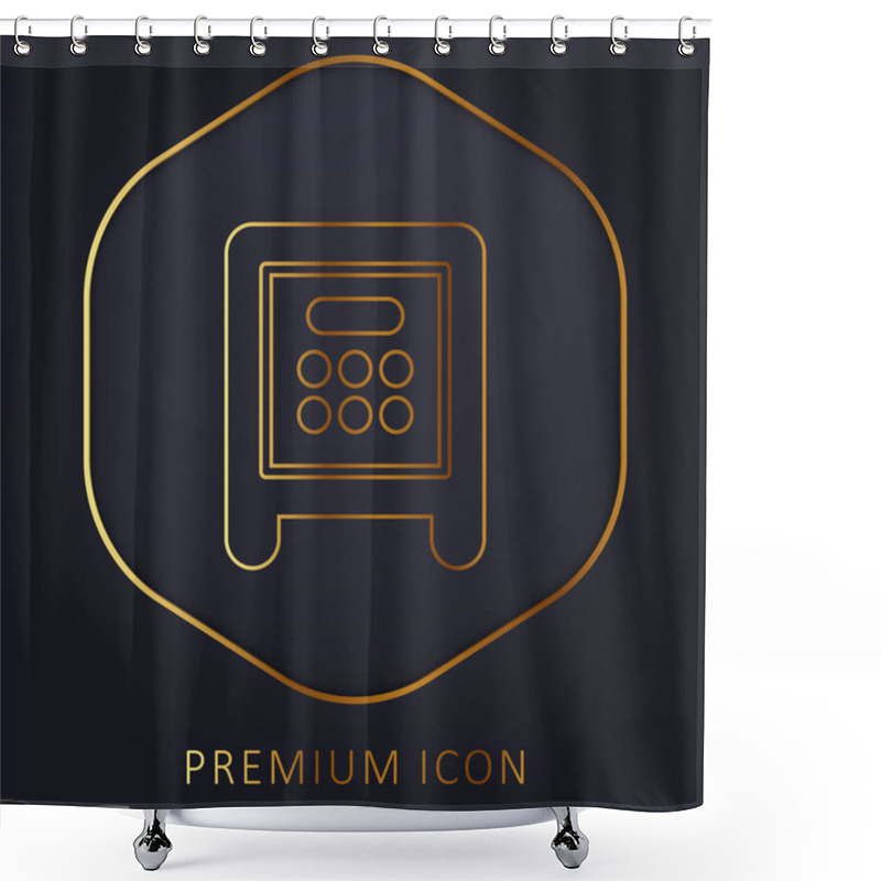 Personality  Bank Safe Box Golden Line Premium Logo Or Icon Shower Curtains