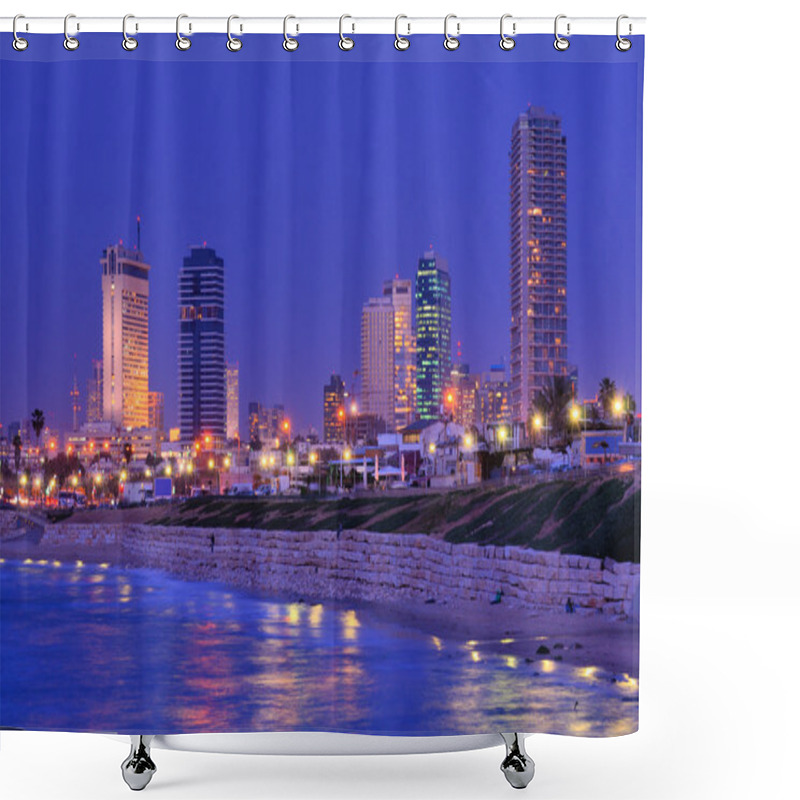 Personality  Tel Aviv Skyline Shower Curtains