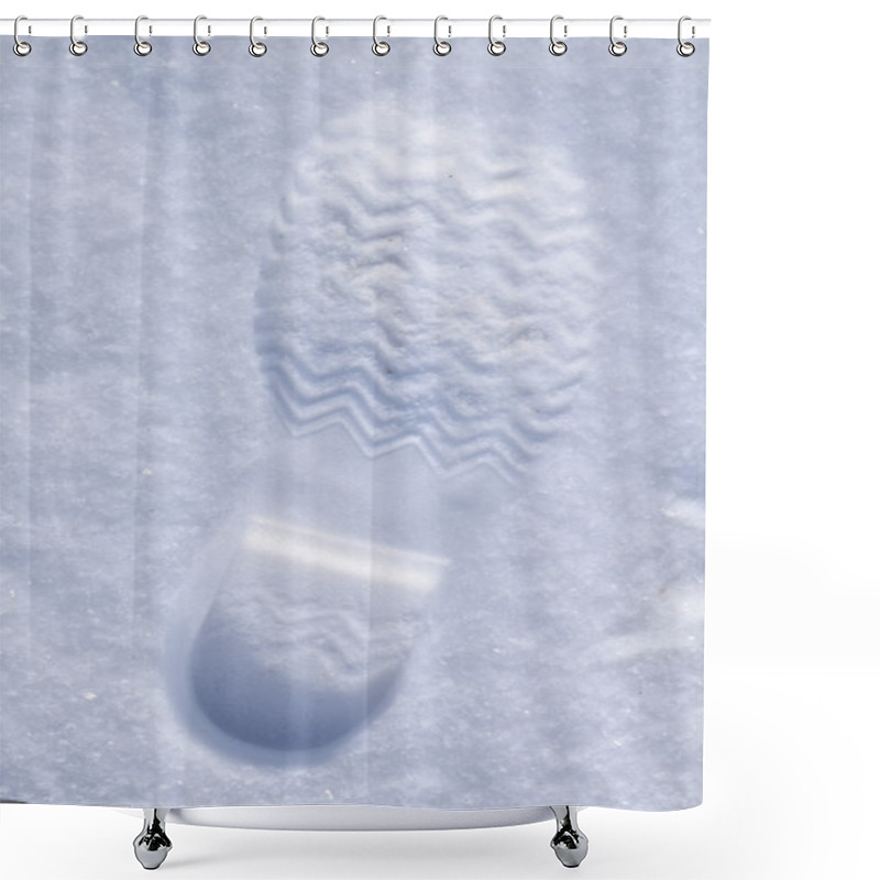 Personality  Boot Print In The Snow Shower Curtains