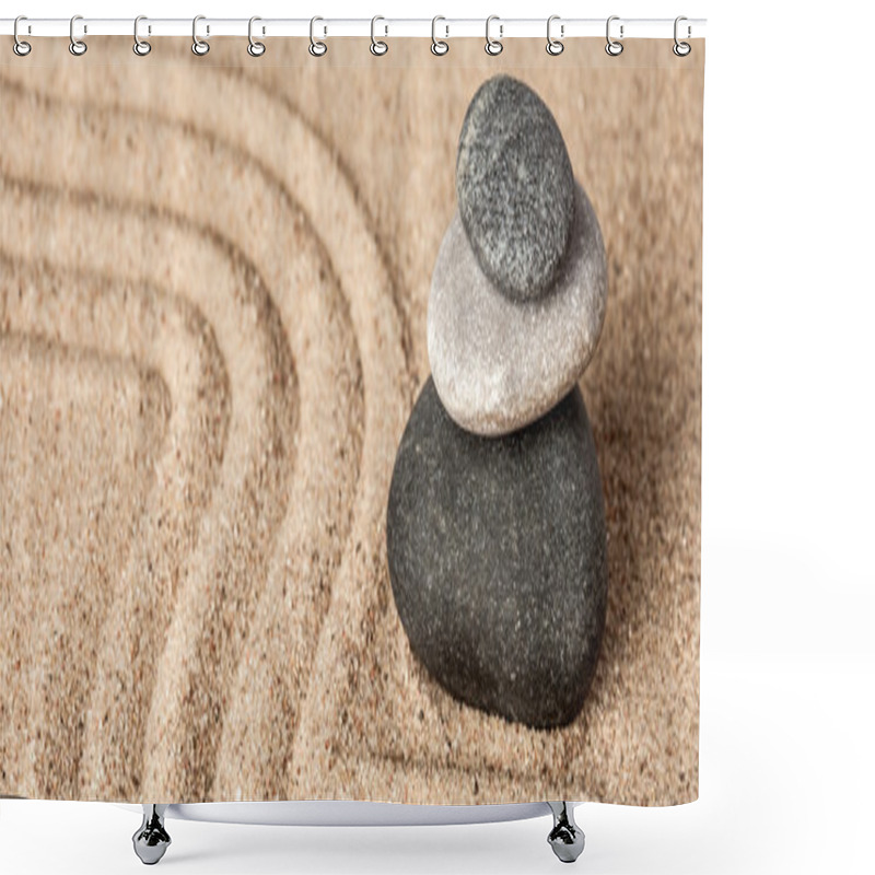 Personality  Japanese Zen Stone Garden Shower Curtains