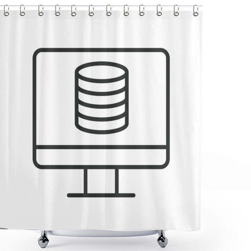 Personality  Server Monitoring, Icon In Line Design. Server, Monitoring, Network, System, Performance, Alert, Uptime On White Background Vector. Server Monitoring Editable Stroke Icon Shower Curtains