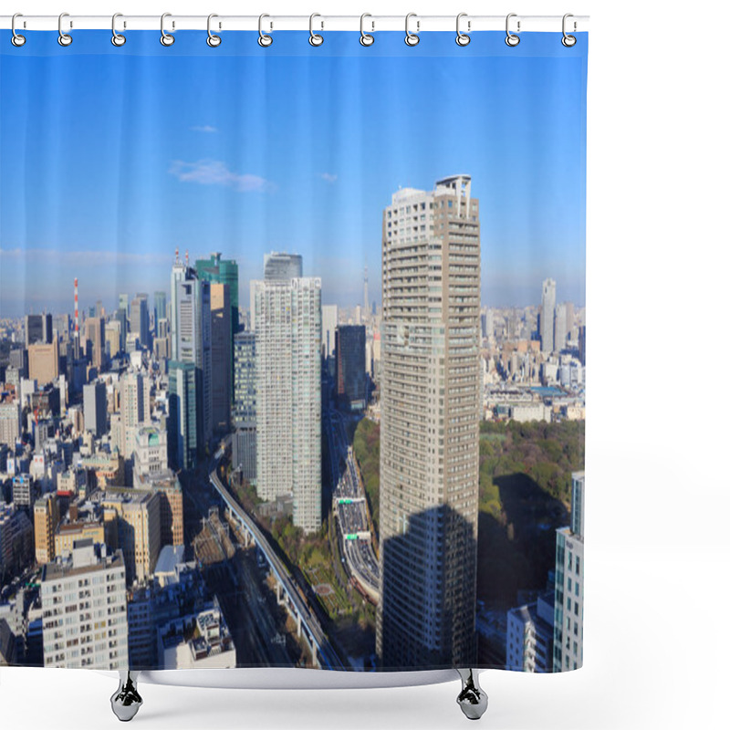 Personality  The City Of Tokyo, Skyscraper At Shinagawa Shower Curtains