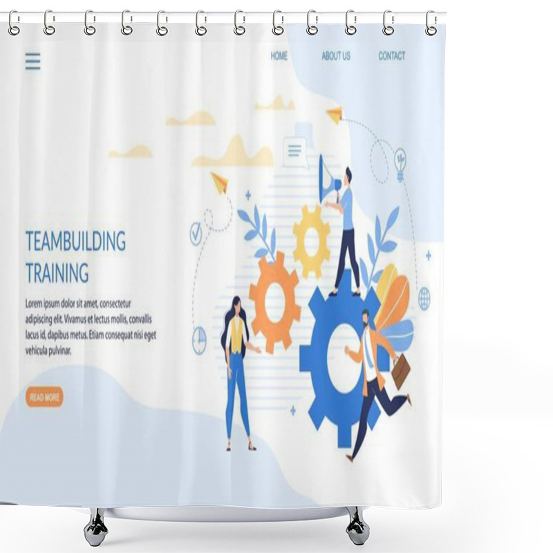 Personality  Advertising Banner Written Teambuilding Training. Shower Curtains