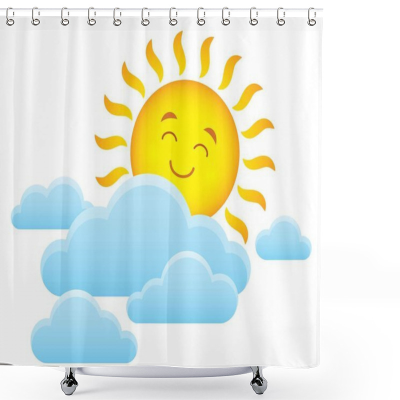 Personality  Happy Sleeping Sun Theme Image 1 Shower Curtains